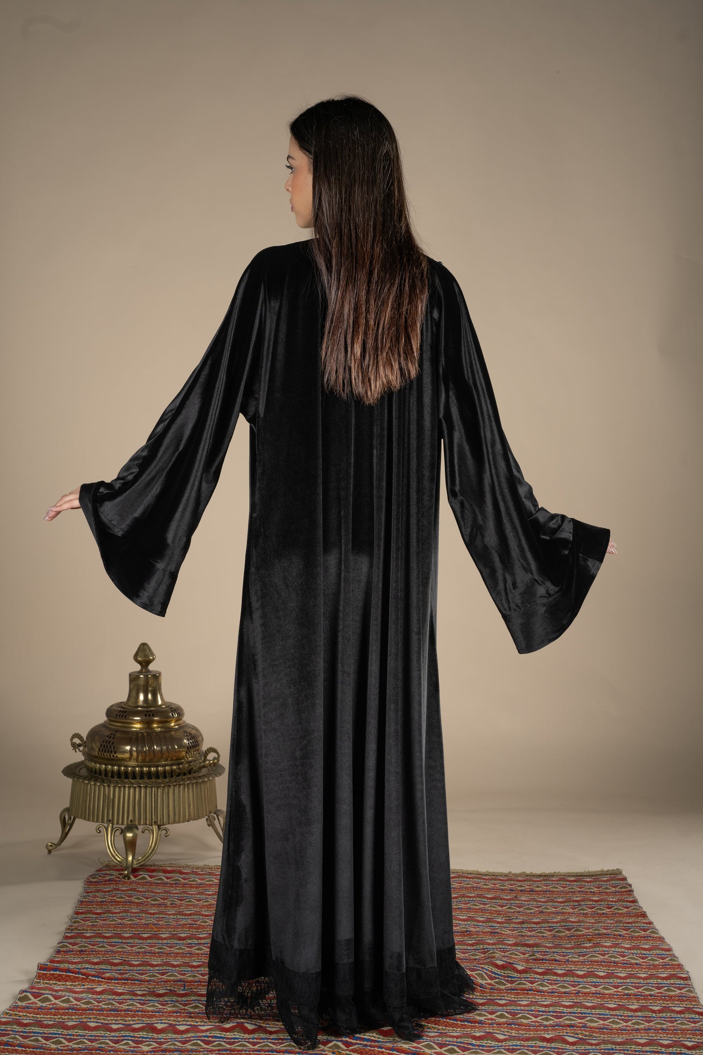 Amal – Black Velvet Kaftan