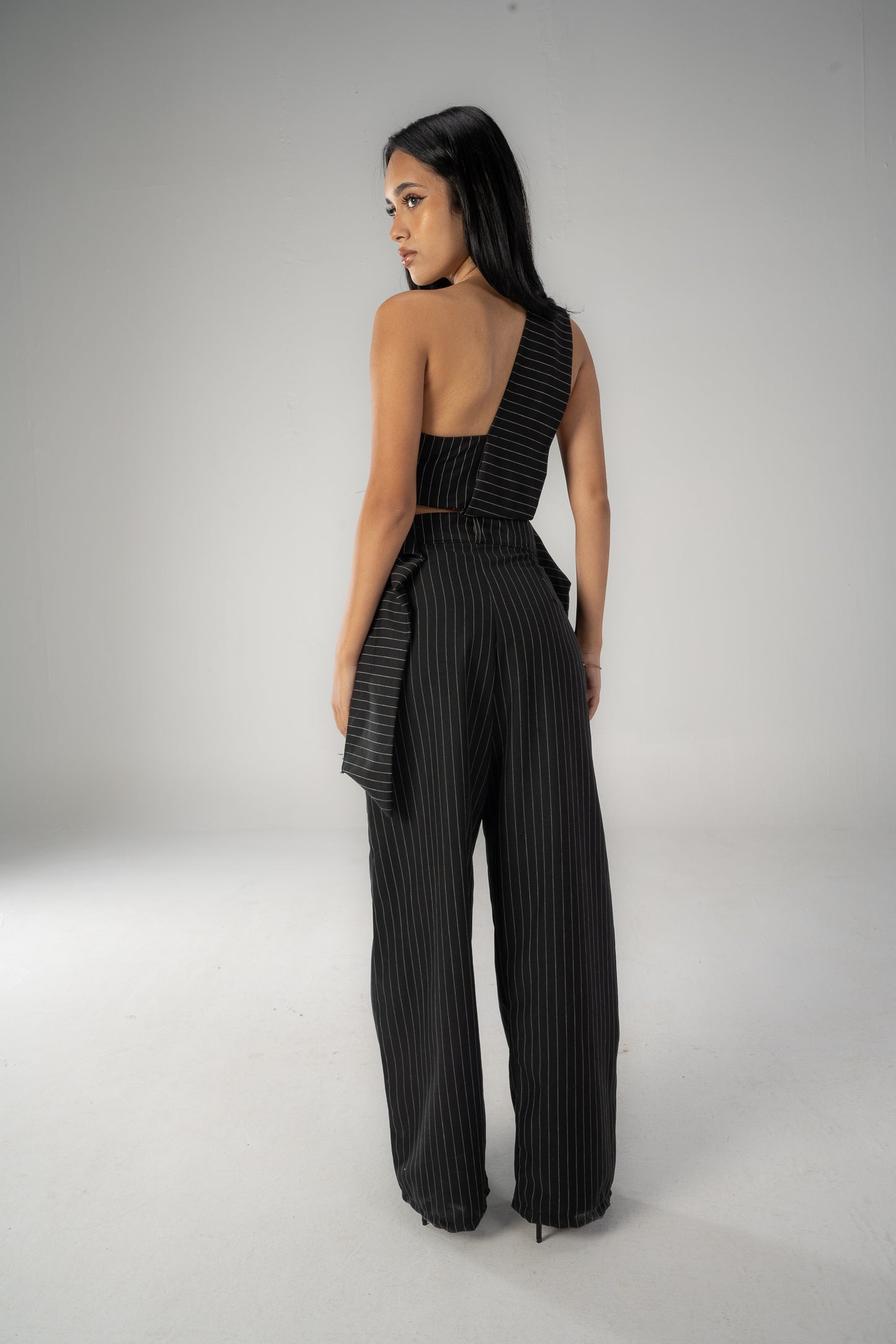 Asymmetrical Pinstripe Set