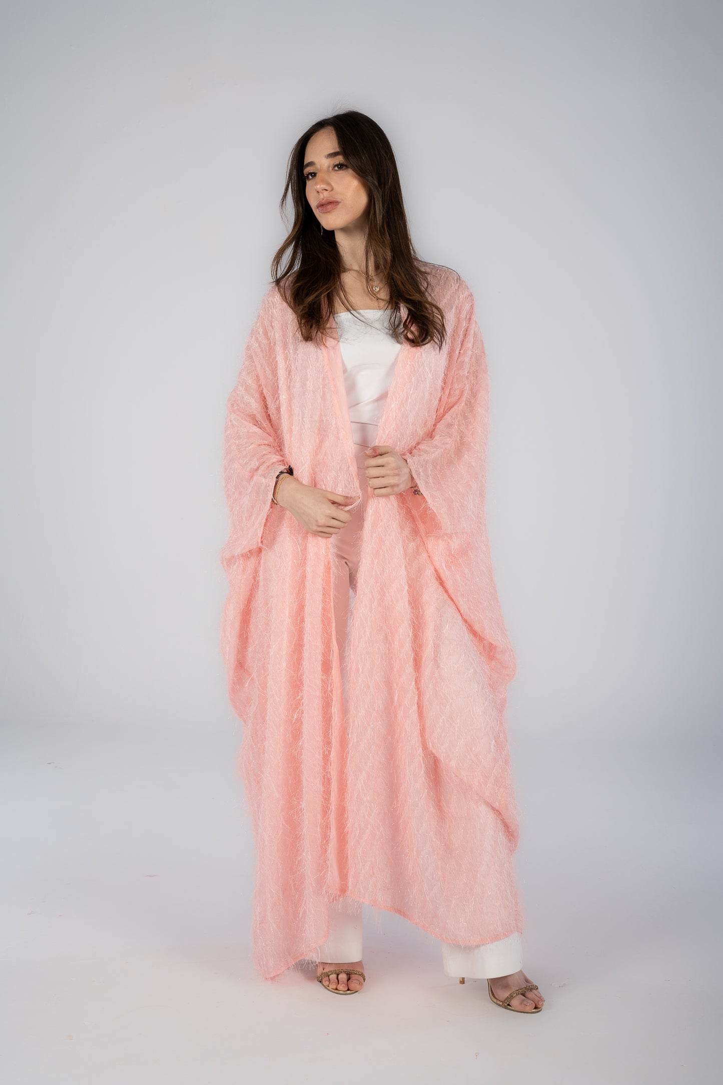 Bubble Gum Feather Kaftan