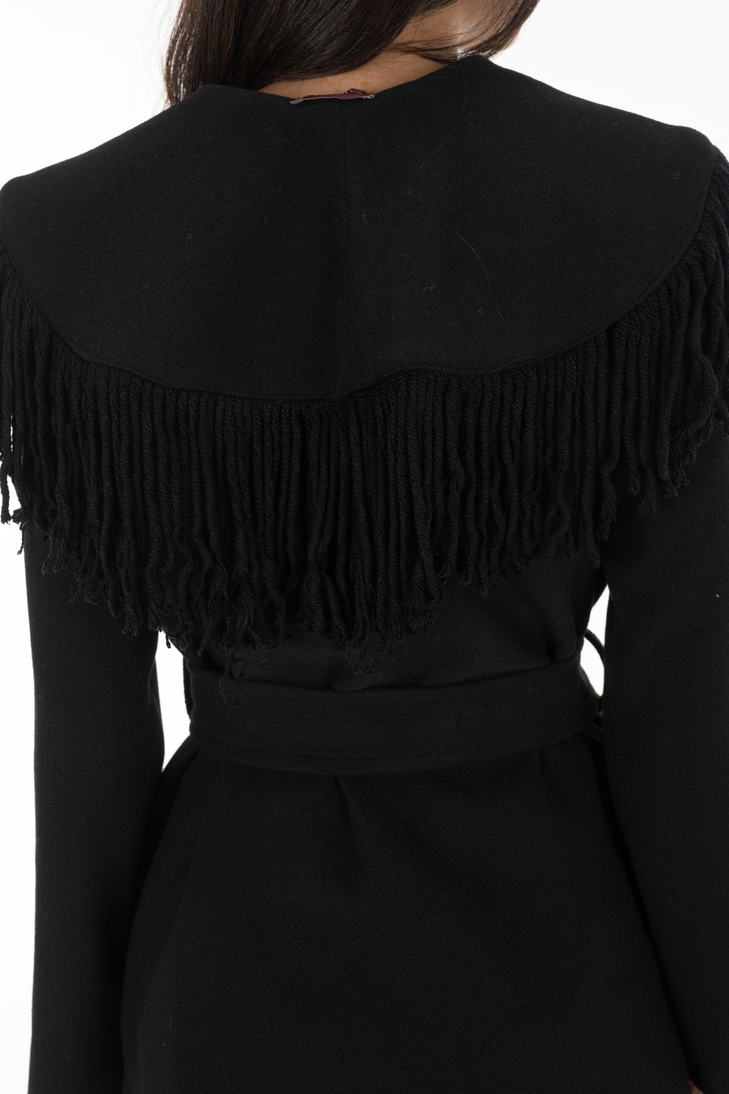 Black Ruffle Soft Coat