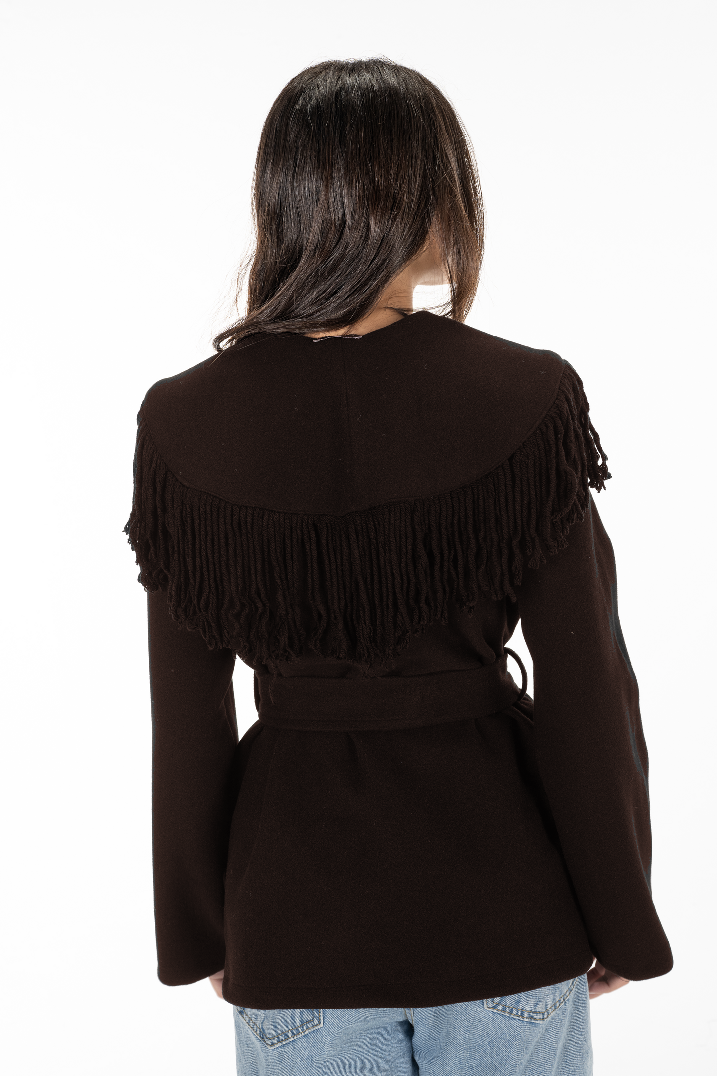 Brown Ruffle Soft Coat