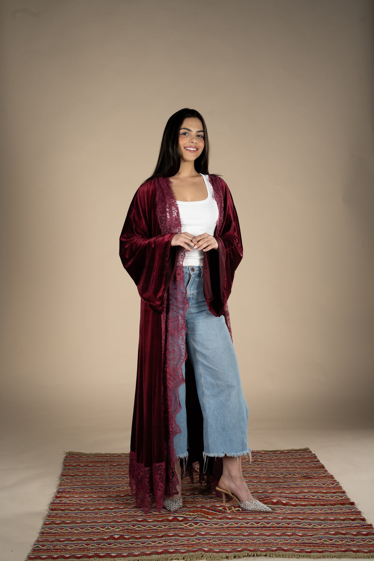 Layali – Burgundy Velvet Kaftan