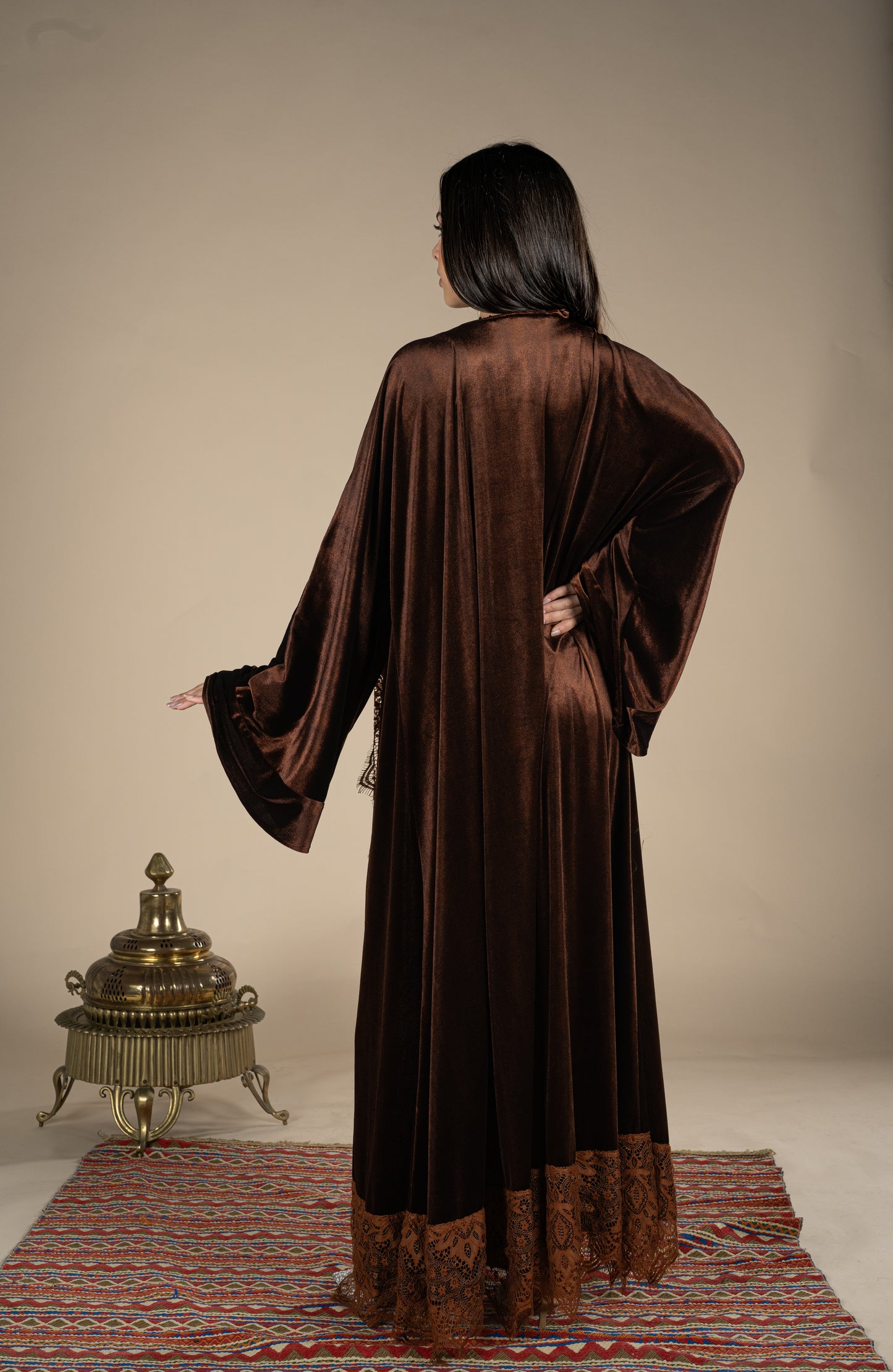 Qamar – Brown Velvet Kaftan