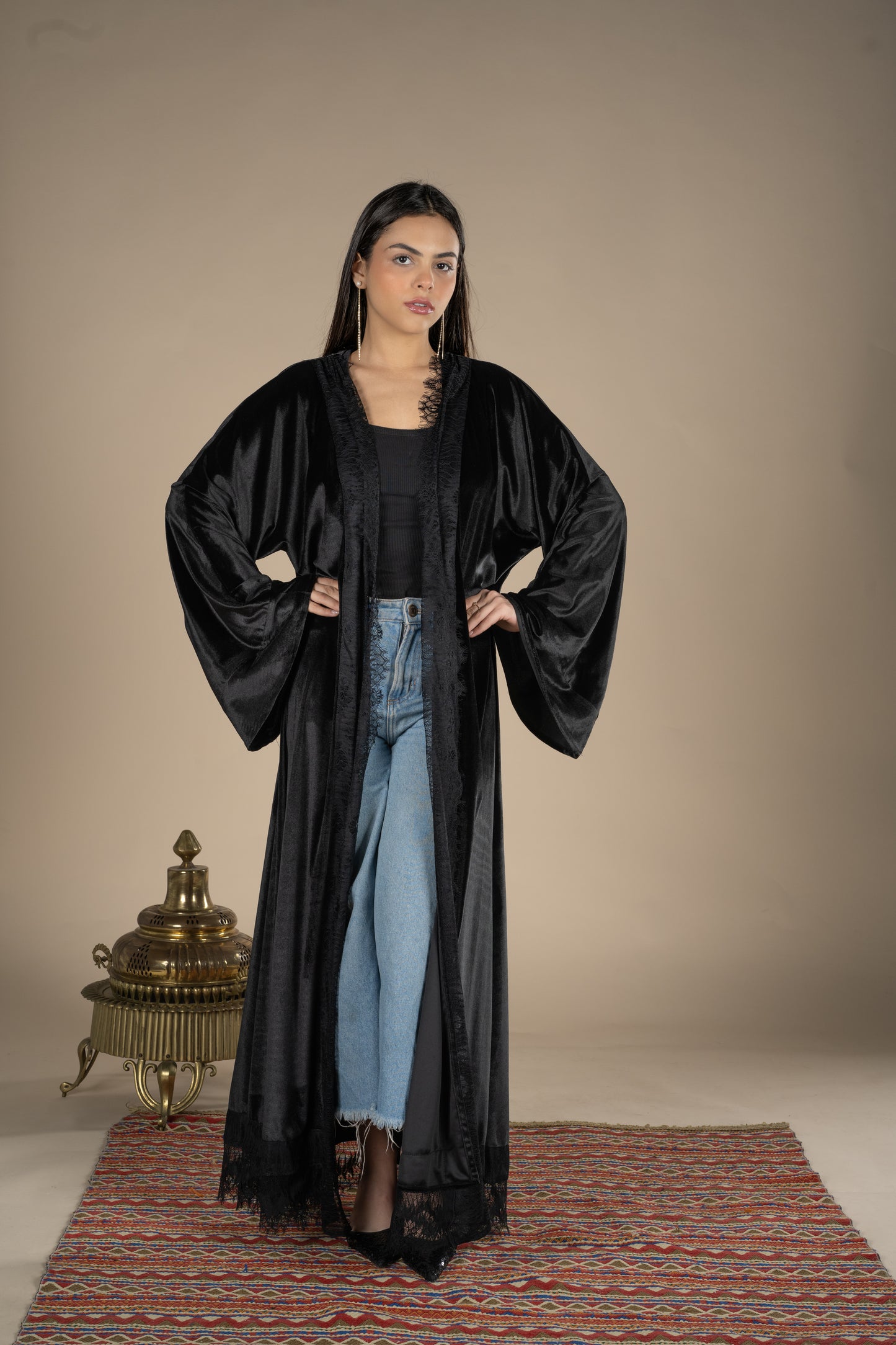 Amal – Black Velvet Kaftan