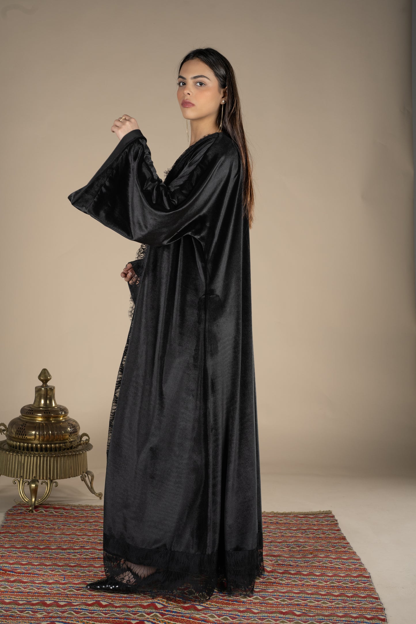 Amal – Black Velvet Kaftan