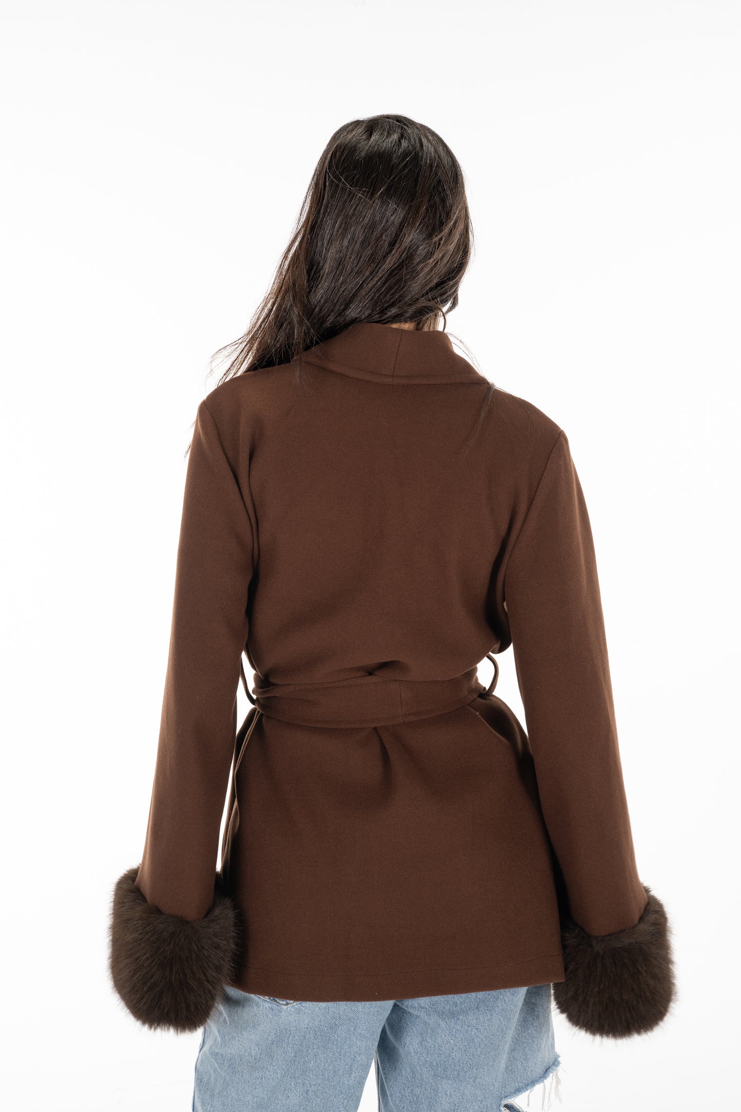 Brown Fur Cuff Jacket